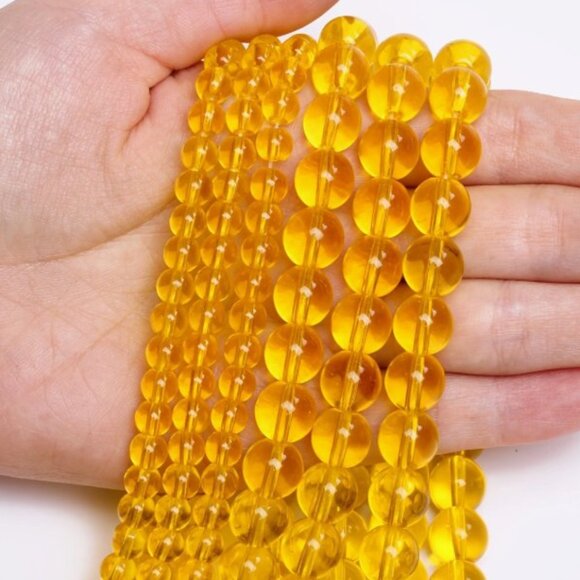 Natural Citrine Beads Yellow Quartz - Picture 2 of 2